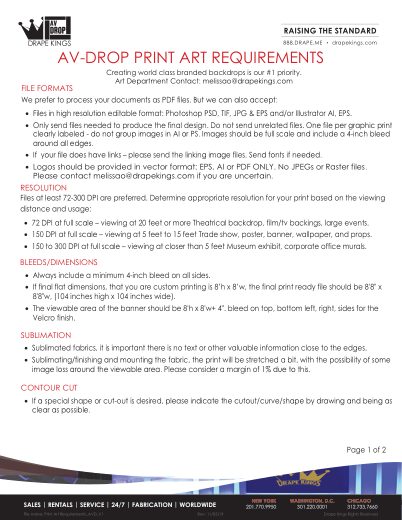 Cover of Avd Art Requirements 11.22.24