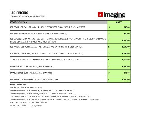Cover of LED PRICE LIST - CLARITY (1)