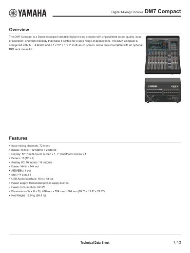 Cover of DM7_Compact_data_sheet